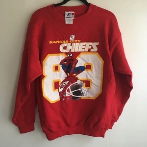 VTG Kansas City Chiefs Spider-Man Sweatshirt L NWT